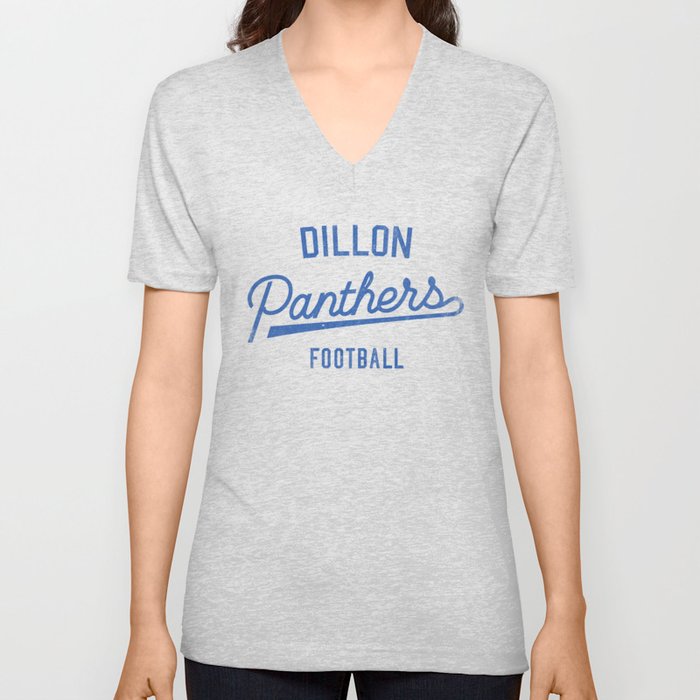 Dillon Panthers Football - Blue V Neck T Shirt