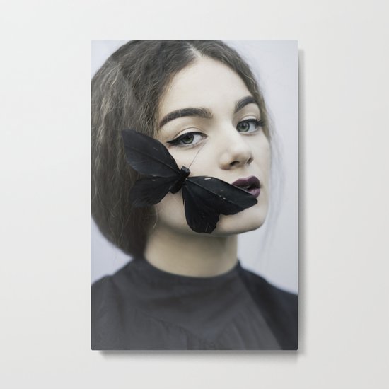 Butterfly black Metal Print