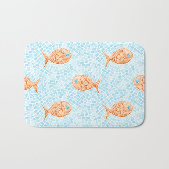 Fish Mosaic Bath Mat