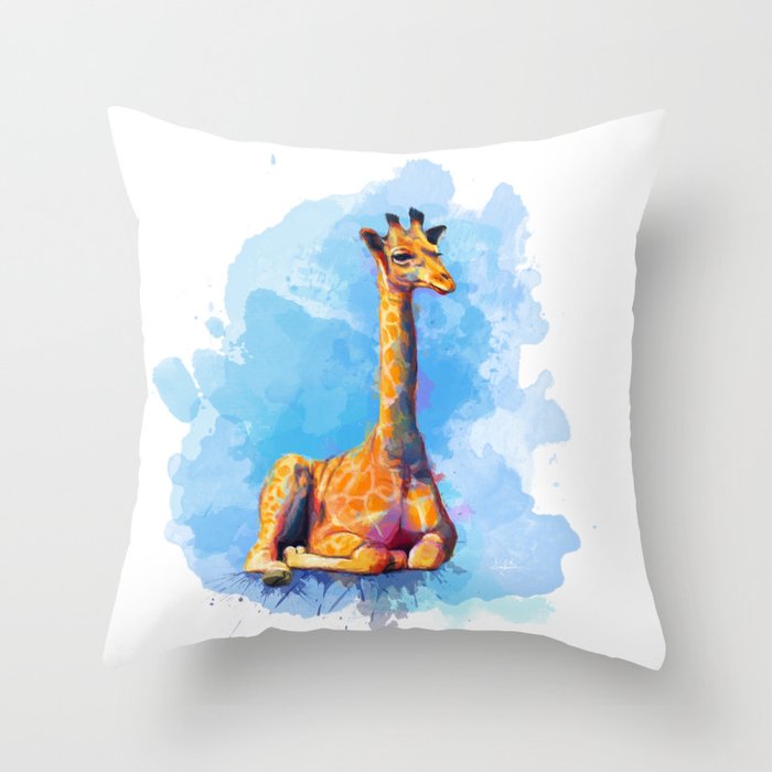 Baby Giraffe Throw Pillow