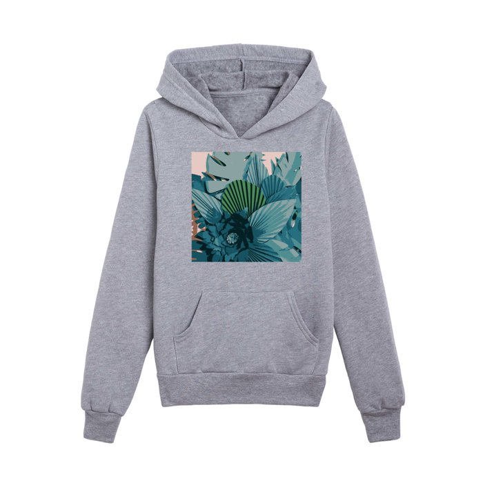 Blue bloom Kids Pullover Hoodie