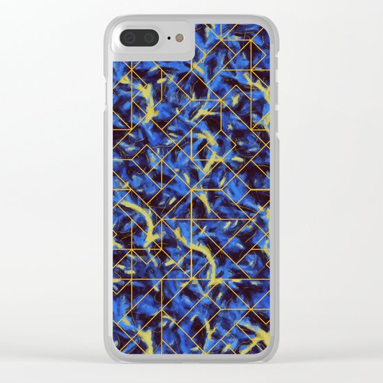 The Blue and Yellow Clear iPhone Case