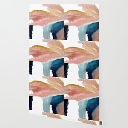 Exhale: a pretty, minimal, acrylic piece in pinks, blues, and gold Wallpaper