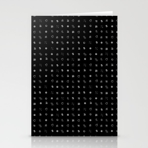 Ditsy Organelles - White on Black Stationery Cards