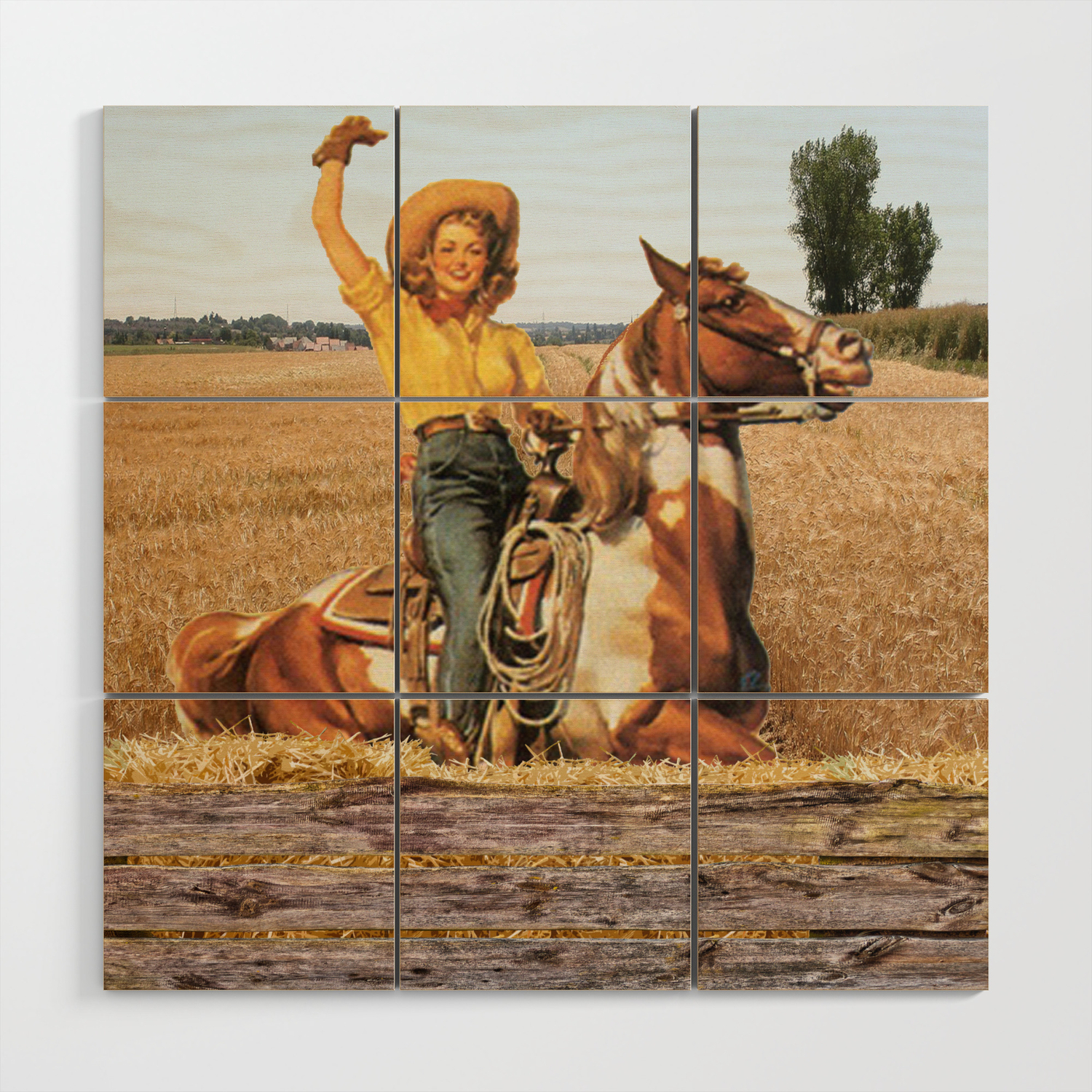 HORSE AND COWGIRL WALL HANGING