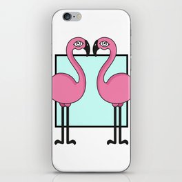 Flamingo's love iPhone Skin