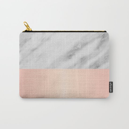 Real Italian Marble and Pink Carry-All Pouch