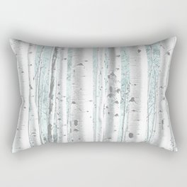 Pale Birch and Blue Rectangular Pillow