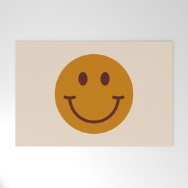 70s Retro Yellow Smiley Face Welcome Mat