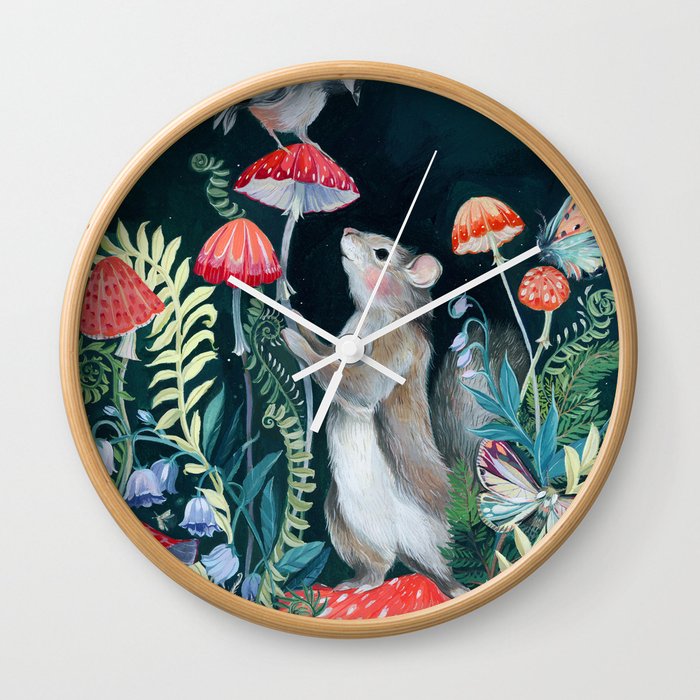 Mushroom garden Wall Clock