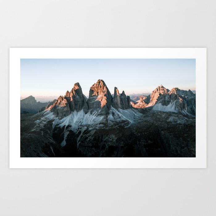 Dolomites sunset panorama - Landscape Photography Art Print