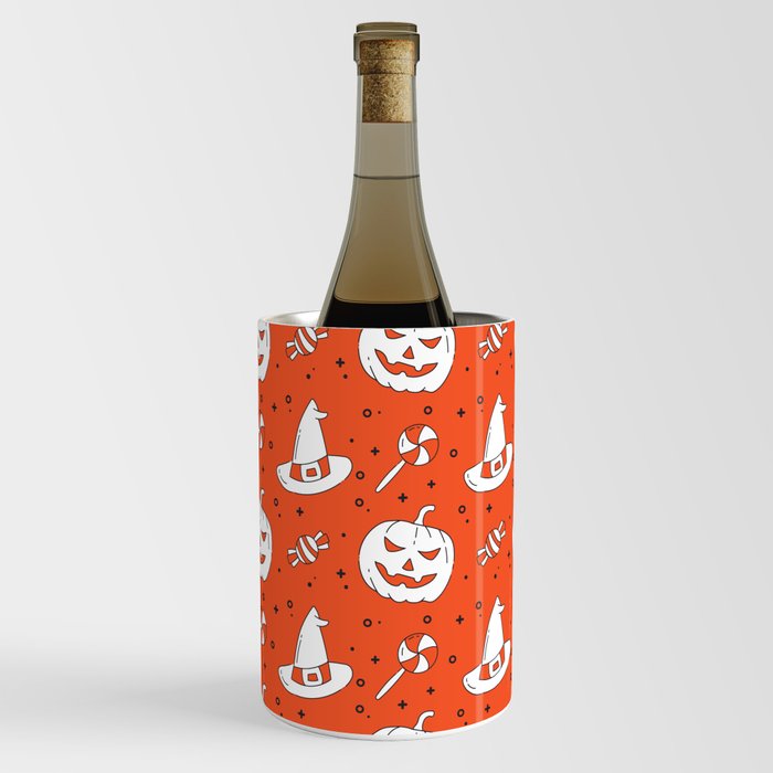 Pumpkin Witch Halloween Background Wine Chiller