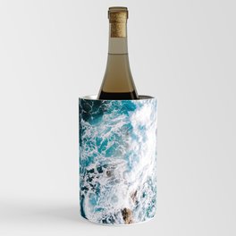 Waves and Sunshine from above – Ocean Photography Wine Chiller