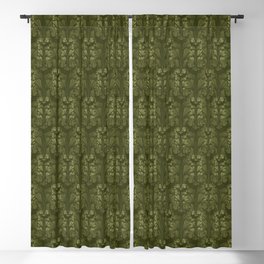 Olive Green Classic Acanthus Leaves Pattern Blackout Curtain