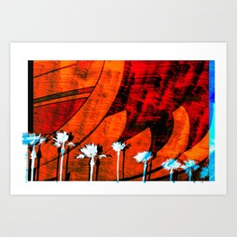 Surf in the City - Black + Red Art Print