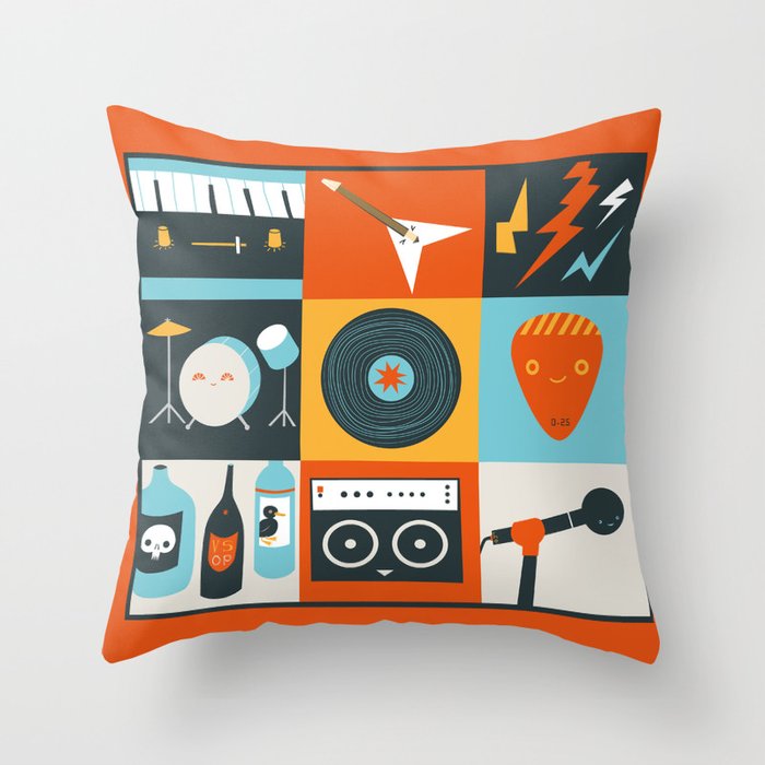 Be in a Band Throw Pillow