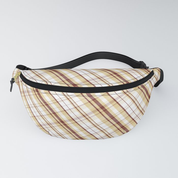 Diagonal: Vanilla-Cherry Cream Plaid  Fanny Pack