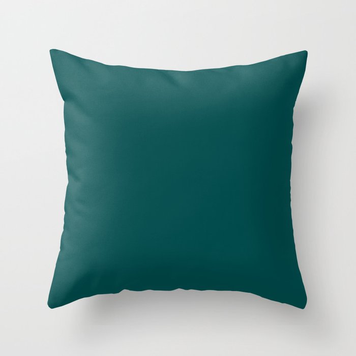 Simply Solid - Deep Jungle Green Throw Pillow