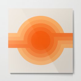 Sunspot -  Creamsicle Metal Print | Pattern, Orangeandcream, Stripes, 70Svibe, Graphicdesign, Abstractlandscape, Curated, Orangeandwhite, Peach, Abstractsun 
