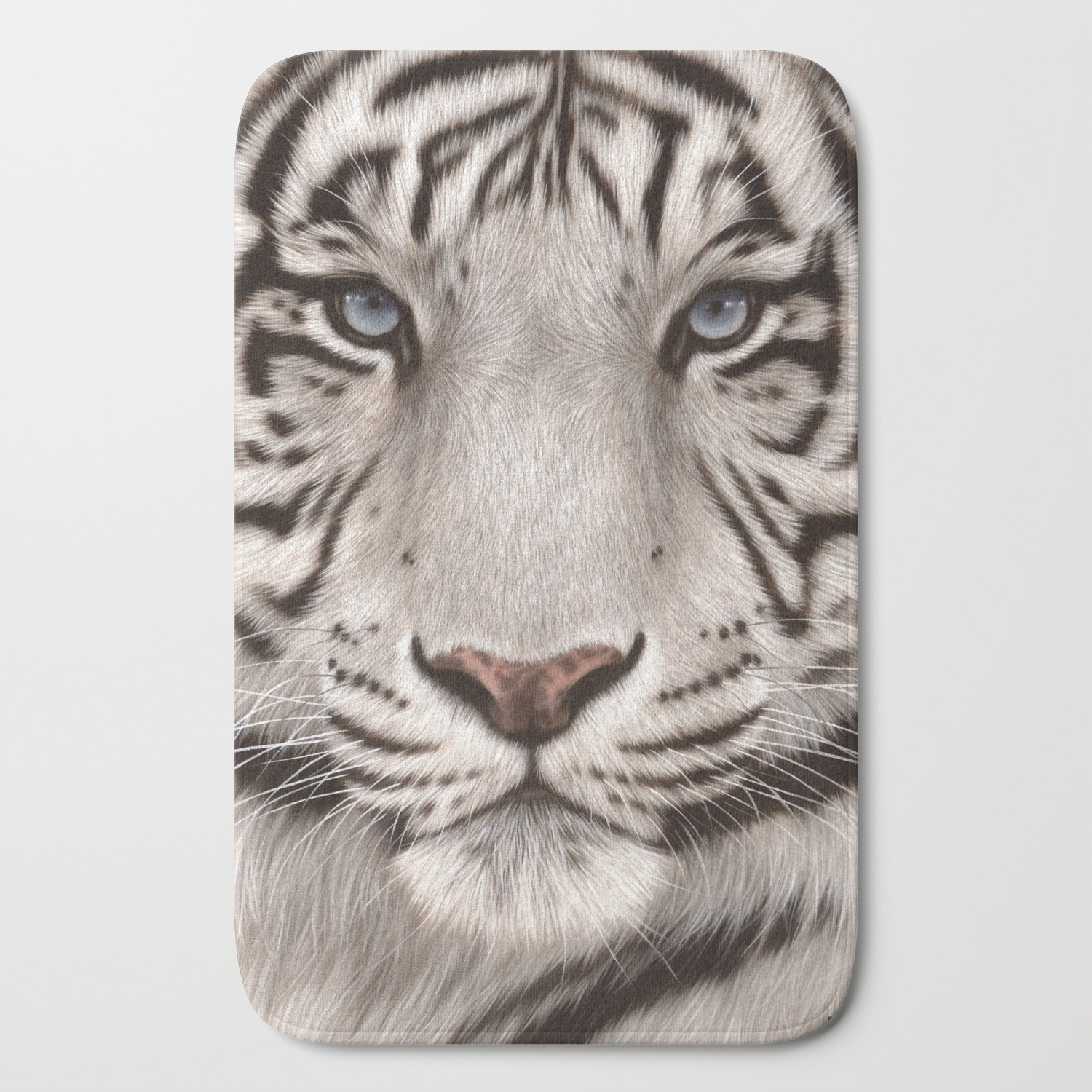 White Tiger Painting Bath Mat By Rachelstribb Society6