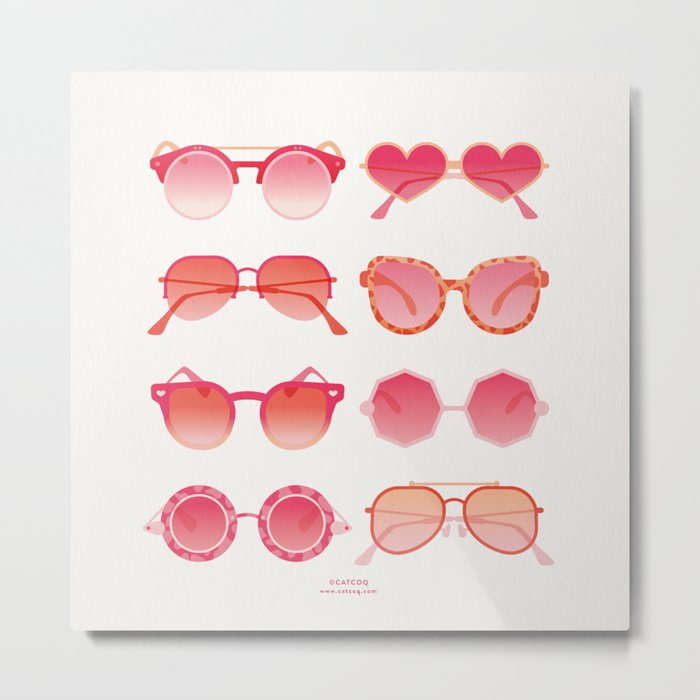 Sunglasses Collection – Pink Ombré Palette Metal Print