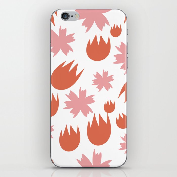 Coral Floral iPhone Skin