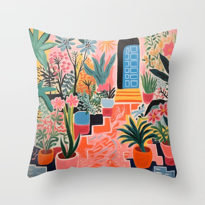 Plant Lover's Terrace Throw Pillow