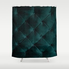 Luxury dark green velvet sofa texture Shower Curtain