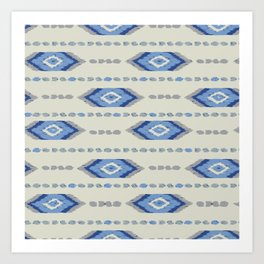 Ethnic boho seamless pattern. Ikat. Art Print