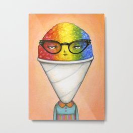 Carnies - Snow Cone Metal Print | Illustration, Sweets, Nerd, Acrylic, Curated, Snowcone, Fall, Food, Painting, Icecream 