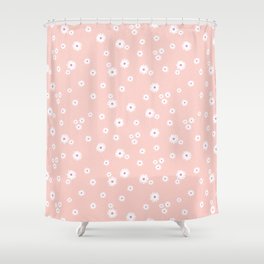 Pink Daisy Dot Shower Curtain