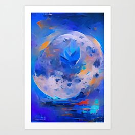Crypto Moon Art Print