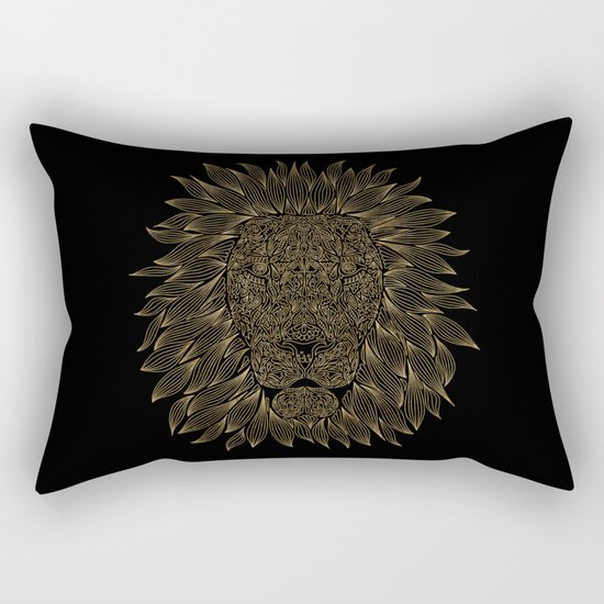 lion / black Rectangular Pillow