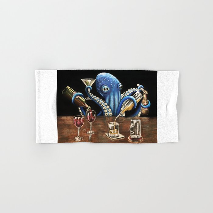 Octo Bar - Octopus Bartender Hand & Bath Towel