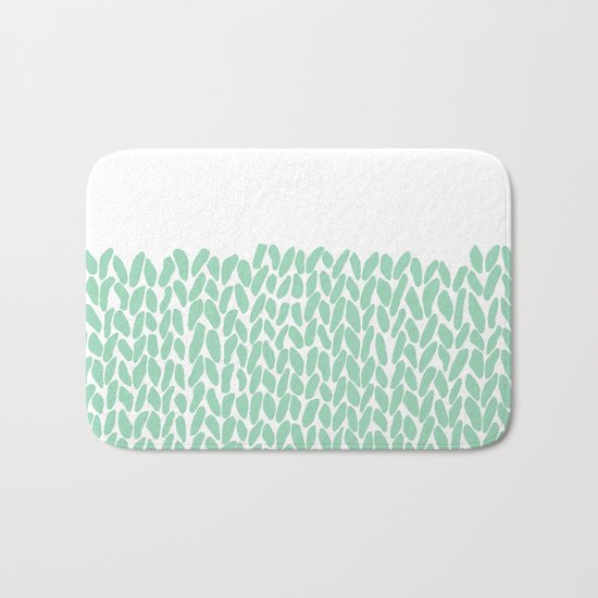 Half Knit Mint Bath Mat