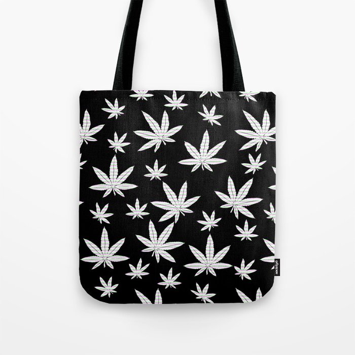 Black & White Weed Marijuana Cannabis Lovers Smokers  Tote Bag