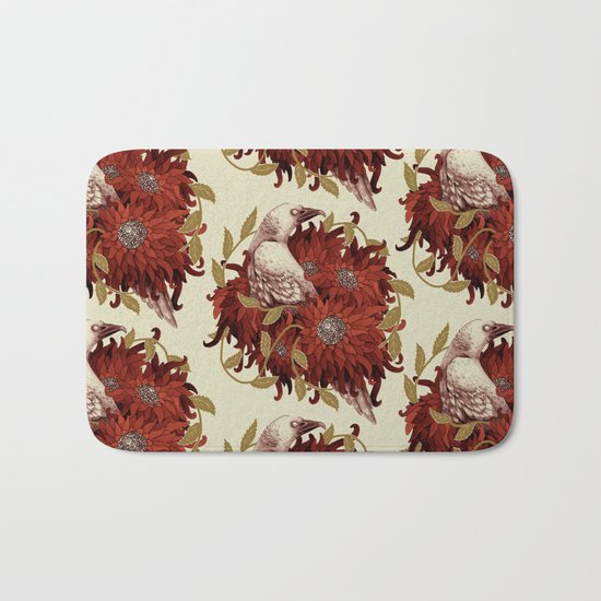 Bird and Flowers Bath Mat