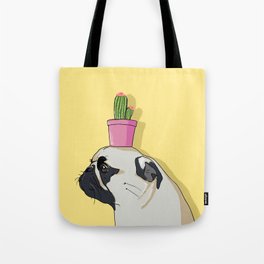 Pug Flower Pot Cactus Tote Bag