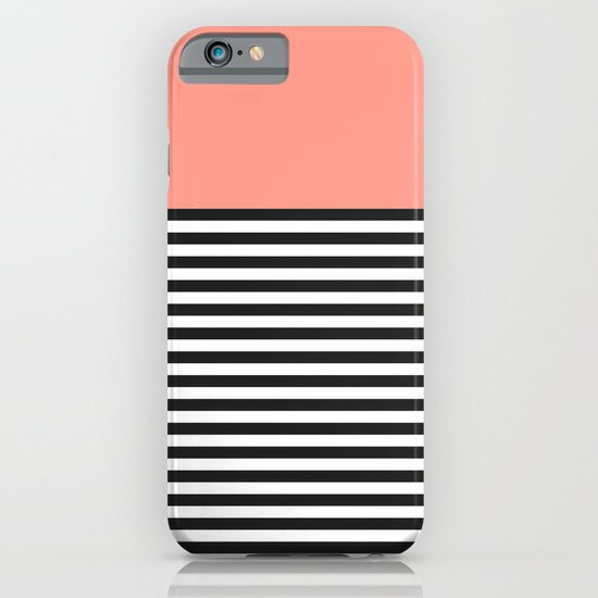 STRIPE COLORBLOCK {CORAL} iPhone & iPod Case
