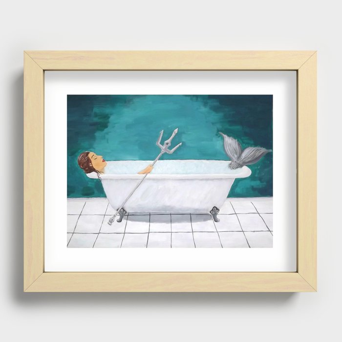Mermaid Bath Recessed Framed Print