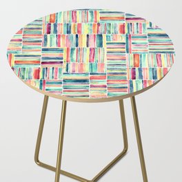 Retro Beach Chair Pastel Watercolor Stripes Side Table
