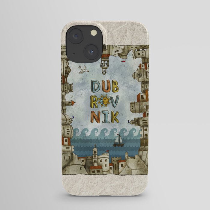 Dubrovnik Croatia - digital illustration iPhone Case