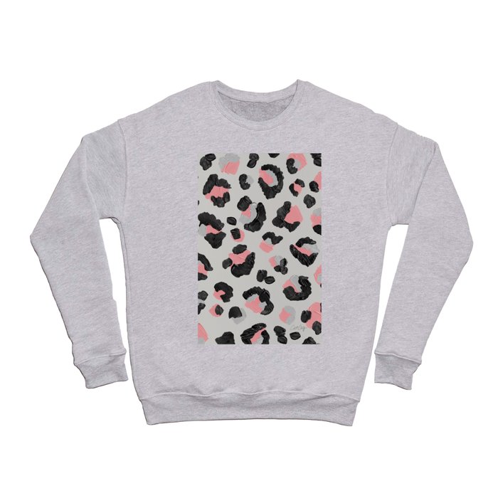 Leopard Print – Pink & Grey Crewneck Sweatshirt
