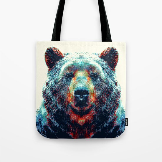 Bear - Colorful Animals Tote Bag