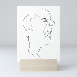 Continuous line drawing face #1 minimalist graphic Mini Art Print