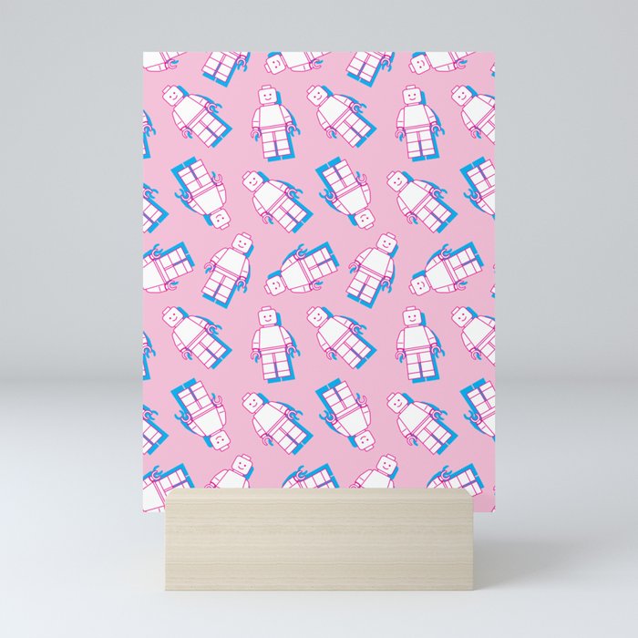 Mini Fig. Pattern - Pink Mini Art Print