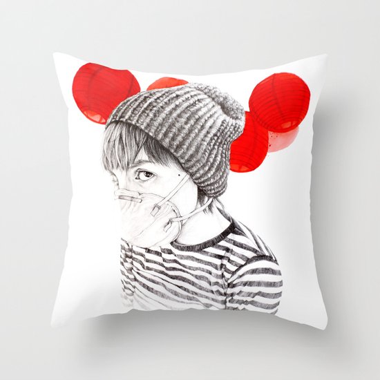 MASK + LANTERNS Throw Pillow