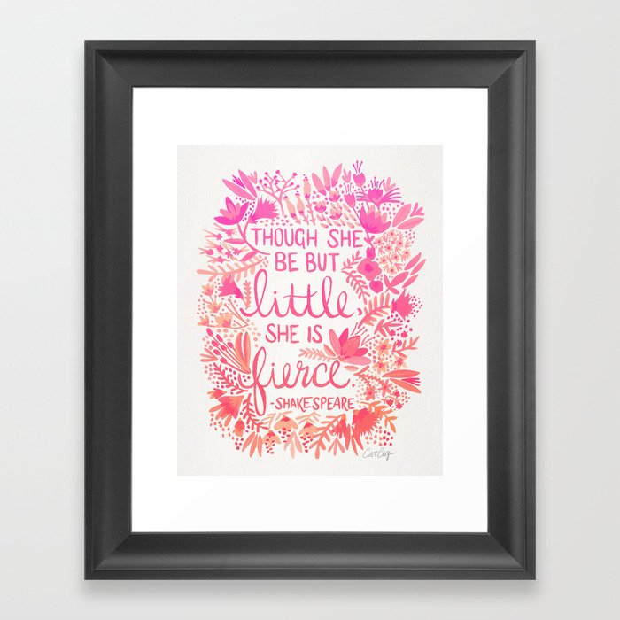 Little & Fierce – Pink Ombré Framed Art Print