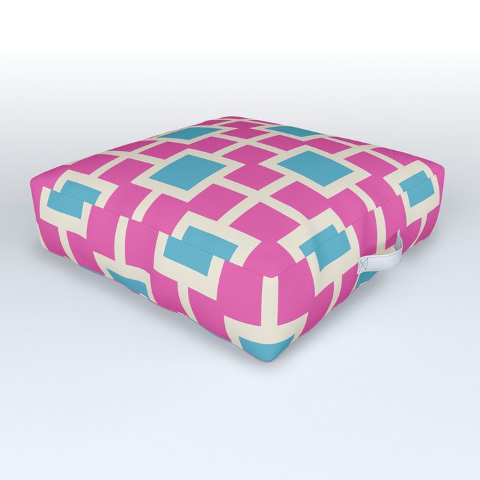 Classic Hollywood Regency Pattern 769 Pink Blue and Beige Outdoor Floor Cushion