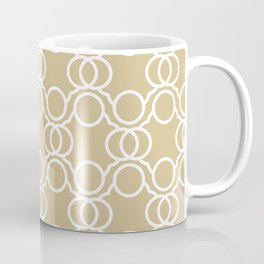 Golden Brown and White Geometric Circle Pattern Pairs Dulux 2022 Popular Colour Golden Cookie Mug